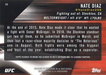 2017 Topps UFC Knockout #36 Nate Diaz Back