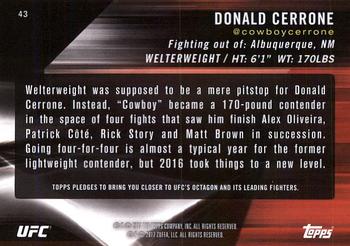 2017 Topps UFC Knockout #43 Donald Cerrone Back