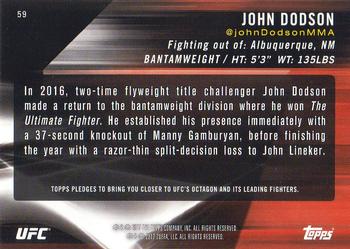 2017 Topps UFC Knockout #59 John Dodson Back