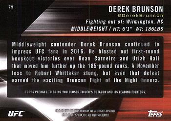 2017 Topps UFC Knockout #79 Derek Brunson Back