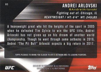 2017 Topps UFC Knockout #80 Andrei Arlovski Back