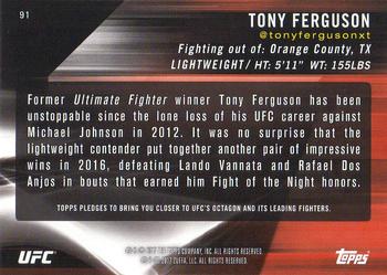 2017 Topps UFC Knockout #91 Tony Ferguson Back