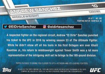2017 Topps Chrome UFC #10 Andrew Sanchez Back