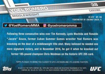 2017 Topps Chrome UFC #38 Yoel Romero Back