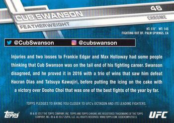 2017 Topps Chrome UFC #46 Cub Swanson Back