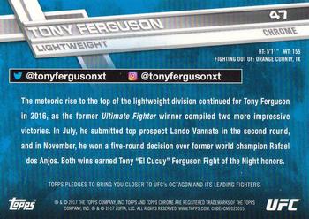 2017 Topps Chrome UFC #47 Tony Ferguson Back