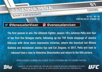 2017 Topps Chrome UFC #51 Julianna Peña Back