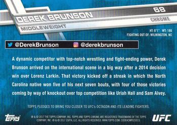 2017 Topps Chrome UFC #68 Derek Brunson Back