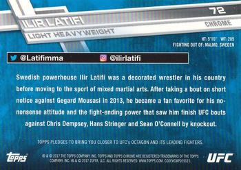 2017 Topps Chrome UFC #72 Ilir Latifi Back