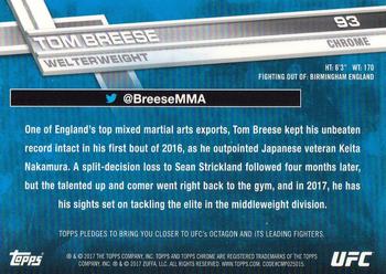2017 Topps Chrome UFC #93 Tom Breese Back