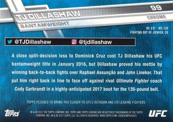 2017 Topps Chrome UFC #99 TJ Dillashaw Back