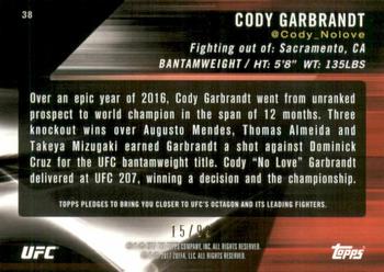 2017 Topps UFC Knockout - Blue #38 Cody Garbrandt Back