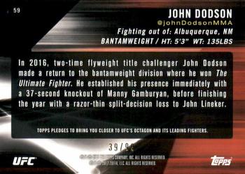 2017 Topps UFC Knockout - Blue #59 John Dodson Back