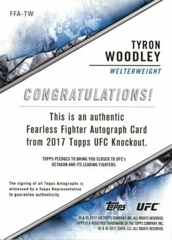 2017 Topps UFC Knockout - Fearless Fighters Autographs #FFA-TW Tyron Woodley Back