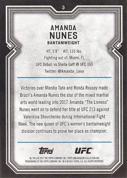 2017 Topps Museum Collection UFC #3 Amanda Nunes Back