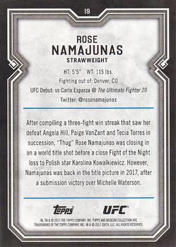 2017 Topps Museum Collection UFC #19 Rose Namajunas Back