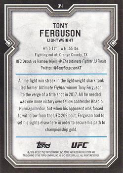 2017 Topps Museum Collection UFC #34 Tony Ferguson Back