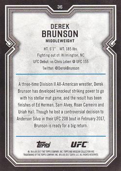 2017 Topps Museum Collection UFC #36 Derek Brunson Back