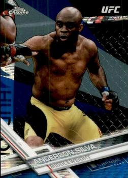 2017 Topps Chrome UFC - Blue Wave Refractor #12 Anderson Silva Front