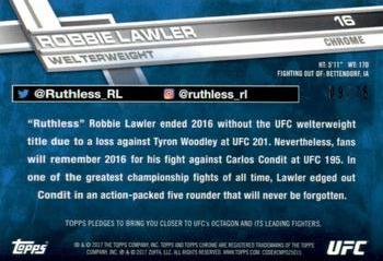 2017 Topps Chrome UFC - Blue Wave Refractor #16 Robbie Lawler Back