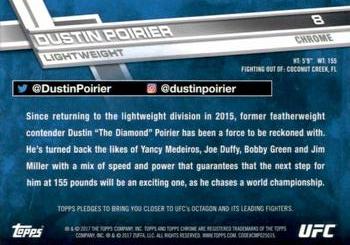 2017 Topps Chrome UFC - Diamond Refractor #8 Dustin Poirier Back