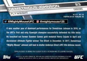 2017 Topps Chrome UFC - Diamond Refractor #23 Demetrious Johnson Back