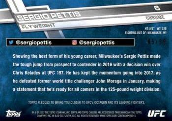 2017 Topps Chrome UFC - Green Refractor #6 Sergio Pettis Back