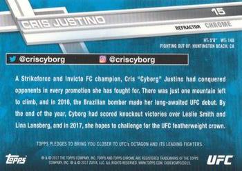 2017 Topps Chrome UFC - Refractor #15 Cris Justino Back