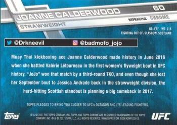2017 Topps Chrome UFC - Refractor #60 Joanne Calderwood Back