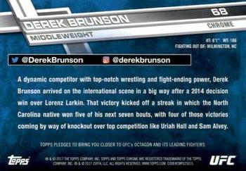 2017 Topps Chrome UFC - X-Fractor #68 Derek Brunson Back
