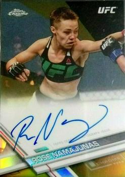 2017 Topps Chrome UFC - Fighter Autographs Gold Refractor #FA-RN Rose Namajunas Front