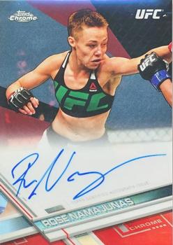 2017 Topps Chrome UFC - Fighter Autographs Red Refractor #FA-RN Rose Namajunas Front