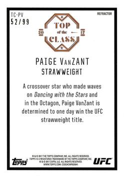 2017 Topps Chrome UFC - Top of the Class Refractor #TC-PV Paige VanZant Back