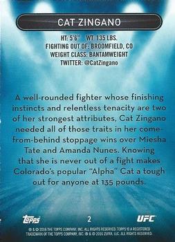 2016 Topps UFC High Impact #2 Cat Zingano Back