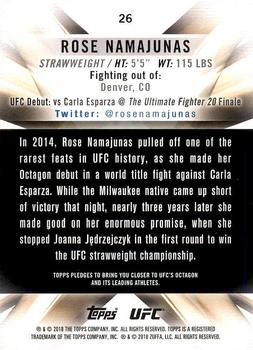 2018 Topps UFC Knockout #26 Rose Namajunas Back
