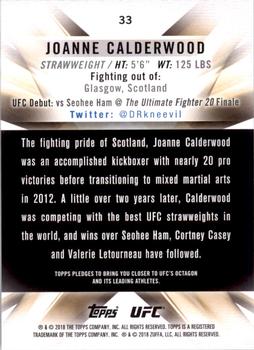 2018 Topps UFC Knockout #33 Joanne Calderwood Back