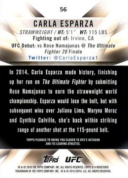 2018 Topps UFC Knockout #56 Carla Esparza Back