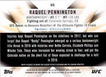 2018 Topps UFC Knockout #66 Raquel Pennington Back
