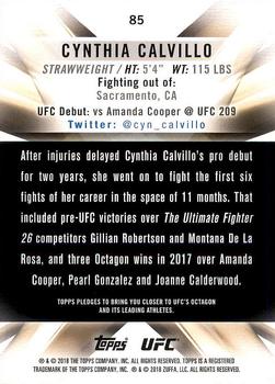 2018 Topps UFC Knockout #85 Cynthia Calvillo Back