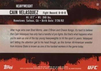 2009 Topps UFC Round 2 - Gold #61 Cain Velasquez Back
