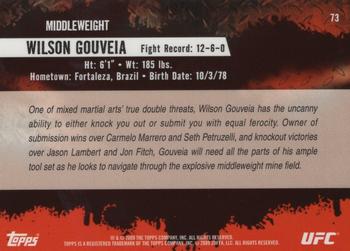2009 Topps UFC Round 2 - Gold #73 Wilson Gouveia Back