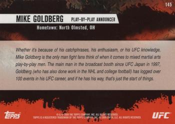 2009 Topps UFC Round 2 - Gold #145 Mike Goldberg Back