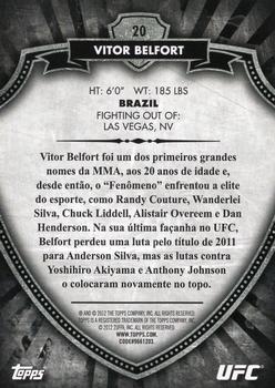 2012 Topps UFC Bloodlines - Country Flag #20 Vitor Belfort Back
