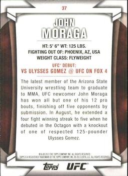 2013 Topps UFC Knockout - Blue #37 John Moraga Back