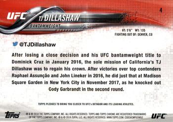 2018 Topps Chrome UFC #4 TJ Dillashaw Back
