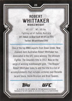 2017 Topps Museum Collection UFC - Copper #26 Robert Whittaker Back