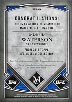 2017 Topps Museum Collection UFC - Meaningful Material Relics #MMR-MW Michelle Waterson Back