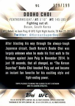 2018 Topps UFC Knockout - Green #91 Dooho Choi Back