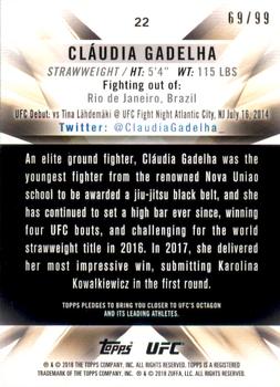 2018 Topps UFC Knockout - Blue #22 Cláudia Gadelha Back