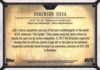 2018 Topps UFC Museum Collection #4 Anderson Silva Back